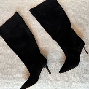 Veronica Beard Lexington knee high black suede boot size 7 but fits 7.5 too